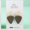 “lilian” round mixed triangle clay earrings, featuring sweet and elegant pastel tones, with a playful and personal style