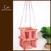 macrame baby swing, premium cotton material, securely woven, equipped with high protective padding for baby's safety