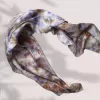 medium square naturally bundle dyed silk scarf, silk satin scarf, hand-dyed silk scarf, bandana scarf