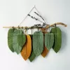 leaves shaped macrame wall hanging, size 80x60cm, artistic accent for the home, harmonious colors, handcrafted decor