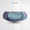 Ocean Blue Fire-Glazed 2 Corners Plate, Bat Trang Ceramics, Ceramic Plate, Curve Plate, Unique Design, Vietnamese Ceramics, Vietnamese Gifts