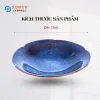 Đĩa Miệng Viền Hoa Men Xanh Hoả Biến, Gốm Sứ Bát Tràng Cao Cấp, Đường Kính 13Cm, Đĩa Viền Hoa Gốm Sứ, Đồ Gốm Thiết Kế Tinh Tế, Đĩa Gốm Hỏa Biến