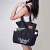 [BEST SELLER] Personalized "Pickleball Tote-Ally Awesome" Black Canvas Tote, Personalized Leather Tag, Pickleball Bags, Unique Birthday Gift Idea