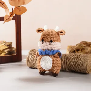 sửu, thú len 12 con giáp, móc khóa 12 con giáp, 12 con giáp móc len, thú nhồi bông len, đồ chơi móc len handmade