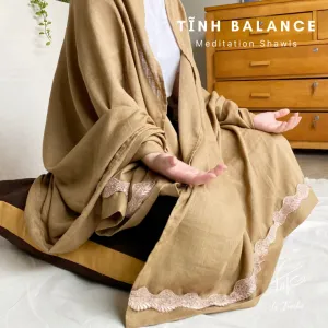 khăn thiền tĩnh, phụ kiện thiền, khăn choàng thiền vải linen, khăn choàng ngồi thiền, khăn choàng giữ ấm