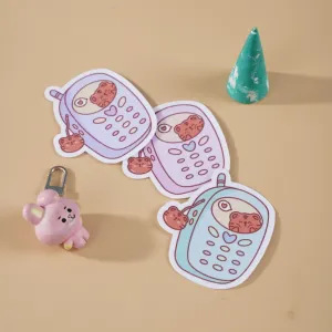 sticker die-cut điện thoại cọp chan, kích thước lớn, làm bằng công nghệ die-cut, sticker kim tuyến lấp lánh, sticker trang trí điện thoại