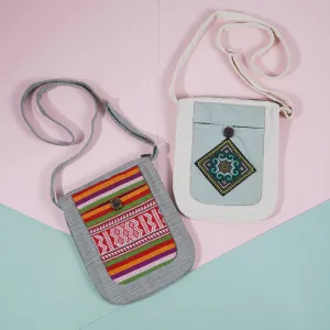 thai crossbody bag 03, solid stitching, harmonious color combination, rustic style, standout accessory for strolling, traditional charm