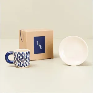 bộ ly espresso gốm sứ kèm dĩa lót, tu hú ceramics, chus