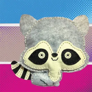 raccoon boo, diy 5+ sewing kit toy, educational toy, safe design, easy to make, detailed instructions