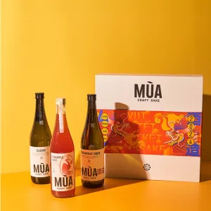 Hộp Quà Mùa Craft Sake 3 Chai Sake (Vị Cổ Điển, Vị Dứa Ớt, Vị Chanh Dây Tiêu Thất), Sake Việt Nam, Quà Tặng Tinh Tế, Quà Tặng Sang Trọng, Quà Đối Tác