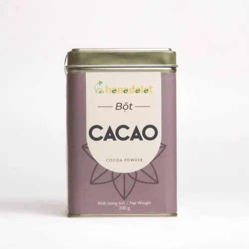 bột cacao tự nhiên, thành phần tự nhiên 100%, giá trị dinh dưỡng cao, sản xuất từ trái ca cao tự nhiên, hương thơm đắng nhẹ