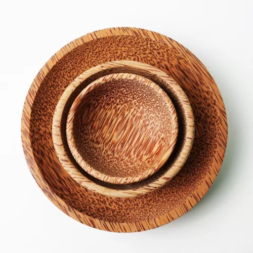 coconut wood bowl dish, dining utensils, safe material for health, easy to clean and maintain, environmentally friendly