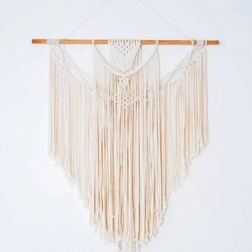 rèm dây treo tường trang trí 3 tầng macrame, độ bền cao, khả năng giữ nhiệt tốt, có khả năng hút ẩm, sản phảm thủ công