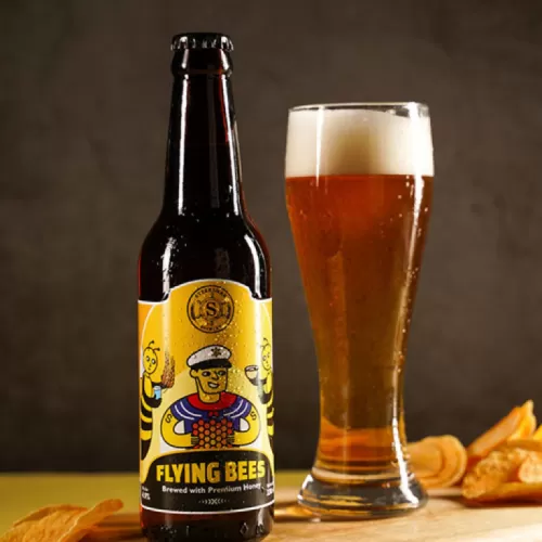flying bees honey ale, craft beer, high-quality craft beer, perfect blend of honey and german barley malt