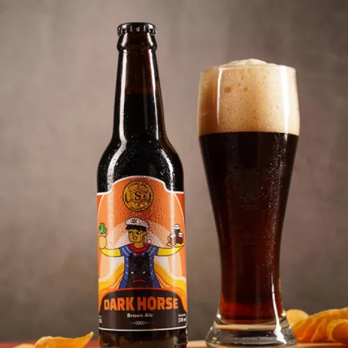 dark horse brown ale, bia thủ công, bia cao cấp, nguyên liệu nhập khẩu thượng hạng, vị bia đen nguyên bản
