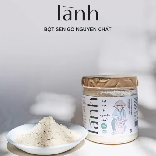 “lành” lotus powder, sugar-free, phu yen specialties, made from finely ground lotus seeds, rich in calcium and protein, safe for children
