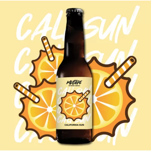mixtape california sun craft beer (40 ibu), tropical fruit and orange aroma, ibu 40, thick and smooth foam, refreshing flavor