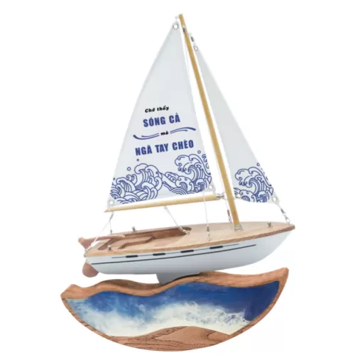 mô hình thuyền buồm c300.t6, gỗ tần bì & epoxy, vượt sóng, trang trí sang trọng, quà tặng doanh nghiệp ý nghĩa, quà tặng, cao cấp, trang trí, hahawave, chus