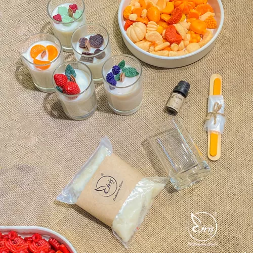 bộ kit làm nến thơm tạo hình sữa chua, topping trái cây bánh kẹo, iris nguyen perfumery house, chus