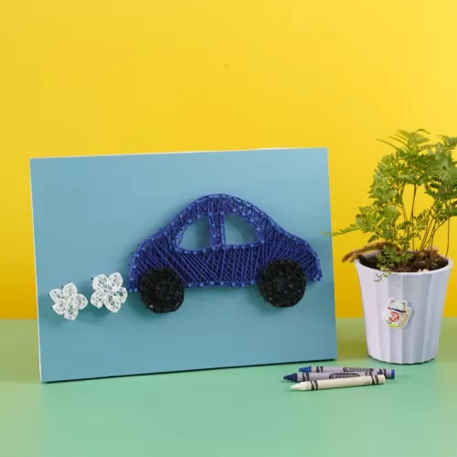 transportations, string art frame with formex panel, handmade nail art paintings, unique artistic decorations for home
