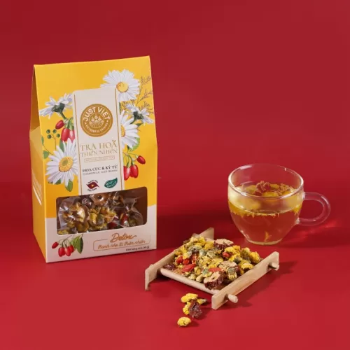 trà hoa cúc và kỷ tử, trà hoa thiên nhiên, just viet, chus