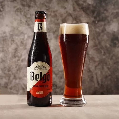 belgo amber beer (18 ibu), handcrafted beer, combines caramel and dried fruit flavors, with a refreshing lingering finish