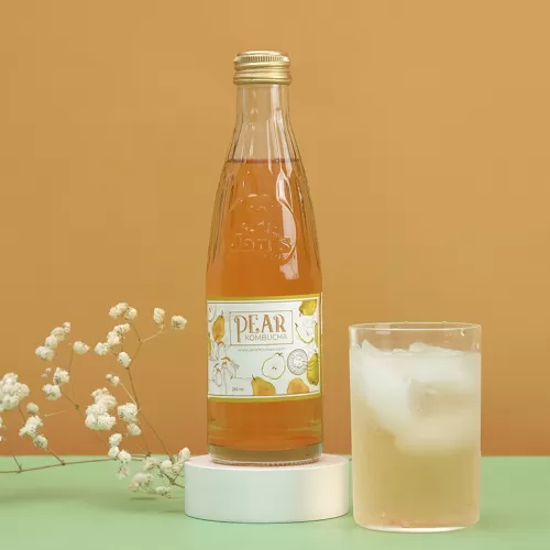 kombucha lê 500ml, hương chuối tự nhiên, lợi khuẩn tiêu hóa, thức uống lên men sức khỏe, giao hỏa tốc, lợi khuẩn, trà lên men, lên men, tốt cho tiêu hóa, jan's lenmen, chus