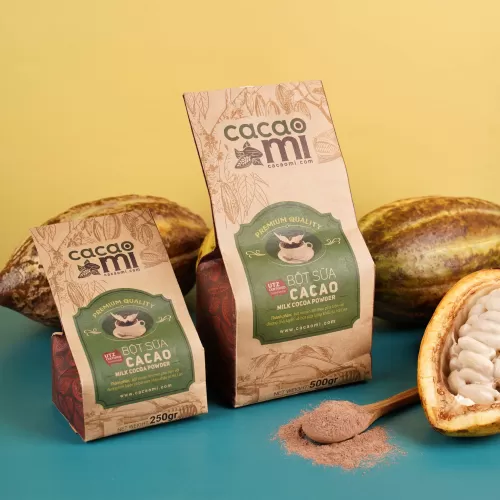 bột sữa cacao 3in1, cacao nguyên chất tuyển chọn từ vùng nguyên liệu utz, hương vị ngọt thơm, tiện dụng, tiết kiệm thời gian pha chế