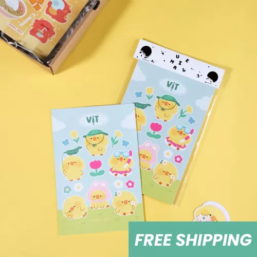 duck stickers, cute yellow duck stickers, decorative stickers, matte paper decal material, waterproof, scratch-resistant