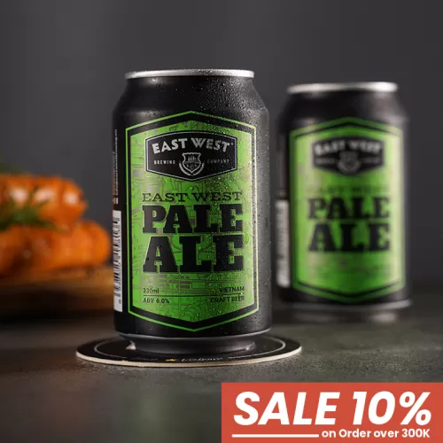 east west pale ale can, craft beer, can 330ml, moderate alcohol content, light and easy-to-drink sweetness, excellent taste