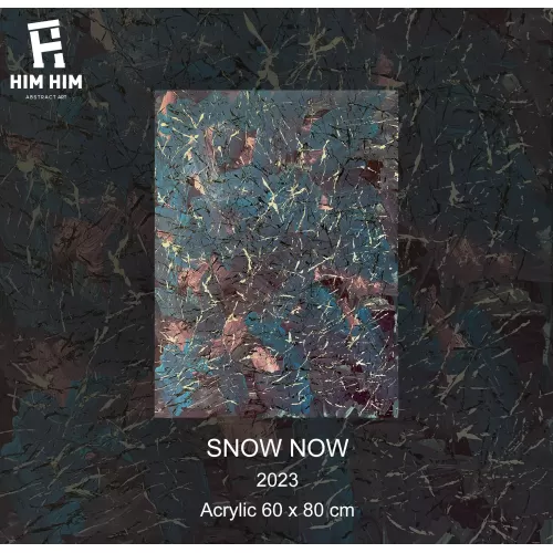 snow now, hand drawn abstract painting, cool and subdued tones, acrylic on canvas, perfect accent for modern rooms