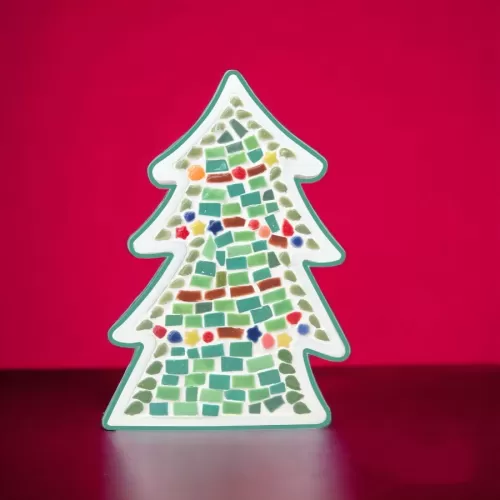 christmas tree, diy mosaic art kit, made in bat trang, vietnam (for children ages 5 and up), decorative art piece