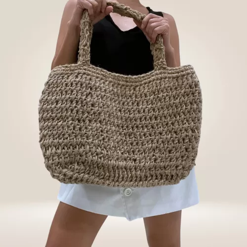 coco carry florets tote, origin- nhoamini, exquisite design, elegant style, inspired by wheat flowers, natural coconut fiber material