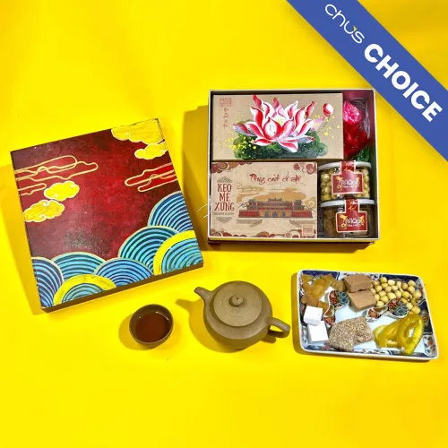 hộp quà truyền thống 'vị tết' mộc truly huế 2023, hương vị đặc sản cố đô, thiết kế việt vẽ tay, quà tặng độc đáo cho ngày lễ, cà phê, đặc sản, cà phê việt, hana dalat, chus