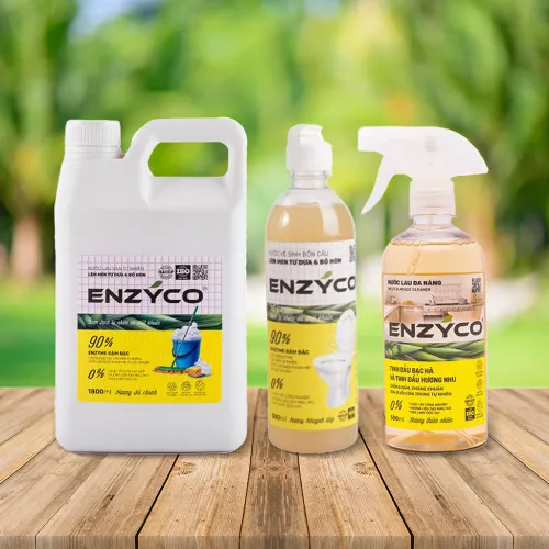 fragrant clean combo, including biological floor cleaner, multi-purpose cleaner and toilet bowl cleaner from pineapple enzyme