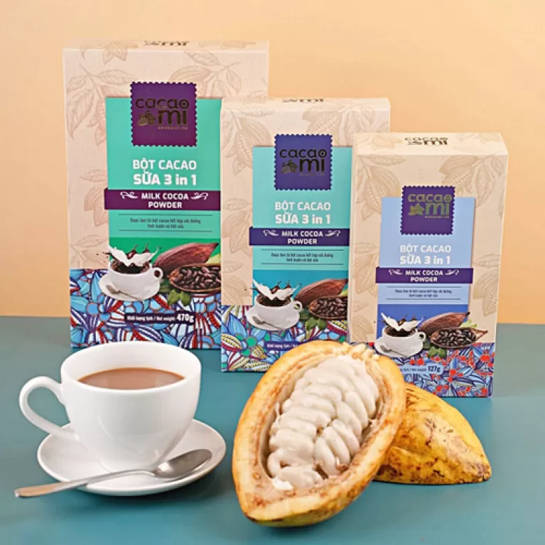 bột sữa cacao 3 trong 1, hương vị tuyệt hảo, nguyên liệu cao cấp, không chứa chất độc hại, phù hợp với đa dạng chế độ ăn