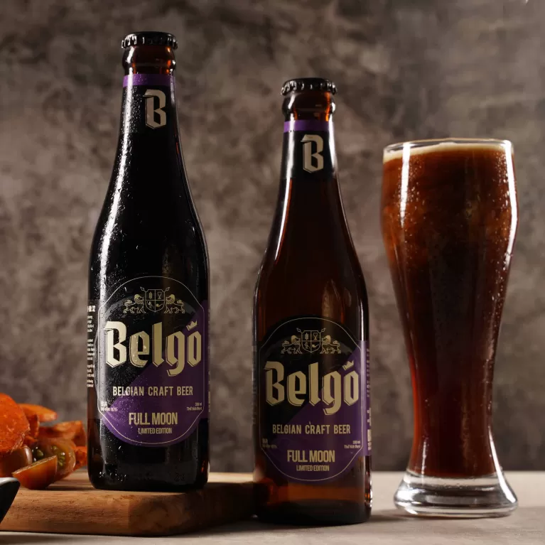 belgo full moon beer (32 ibu), the most special line of belgo, handcrafted under the full moon, diverse flavor layers