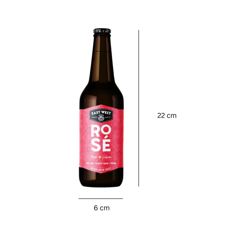 ROSÉ Craft Beer, 330ml Bottle, Ignite the Fun, Vietnamese Craft Beer, Berry Ingredients, Sweet Flavor, Well-Brewed Beer, Beer For All Occasion