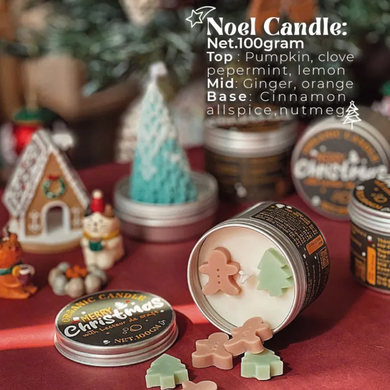 The Noel Scented Candle Gift Box is your gateway to a memorable Christmas, featuring a festive Christmas scented candle that doubles as a unique Christmas gift and a charming addition to your holiday decorations