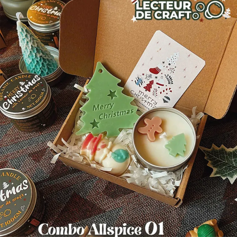 The Allspice Christmas Gift Set is the perfect way to capture Christmas with delicate scents, featuring a combination of scented wax, soap, and a scented candle gift set beautifully packaged in a Christmas gift box for everyone.