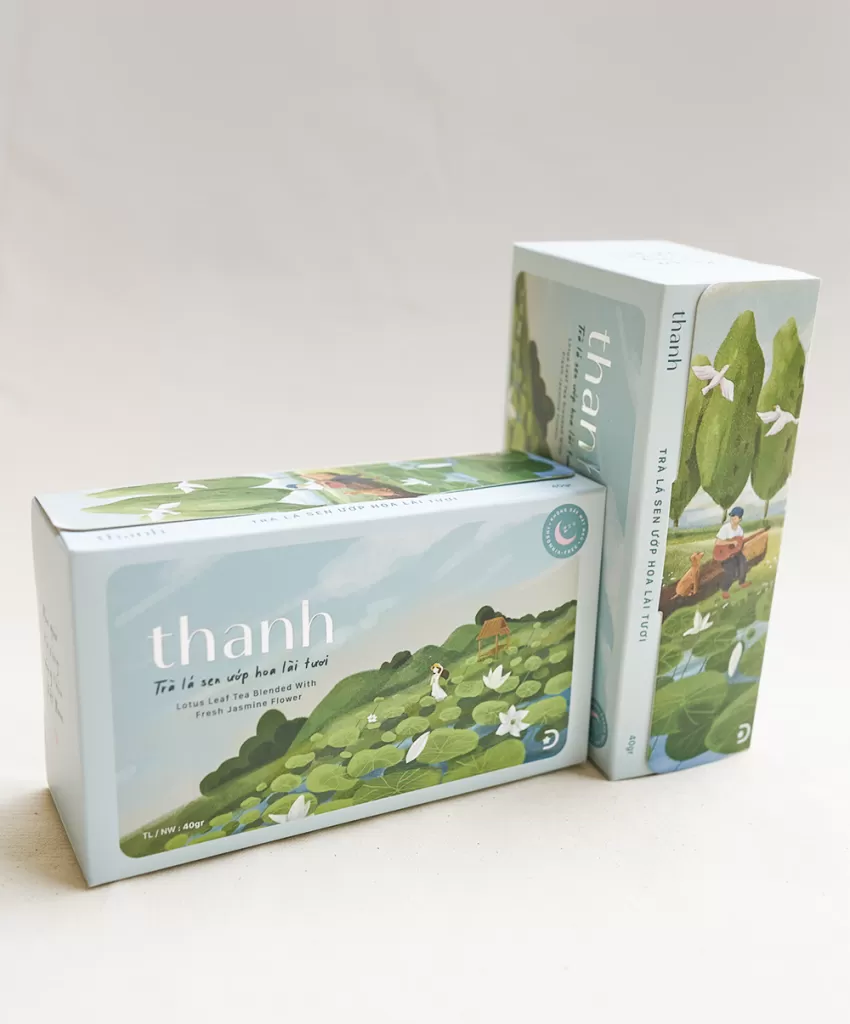 "Thanh" Lotus Leaves And Jasmine Tea, Bag Of 40G, Vietnamese Lotus Leaf Tea, Herbal Tea, Jasmine Scented Tea, Delightful Jasmine Aroma