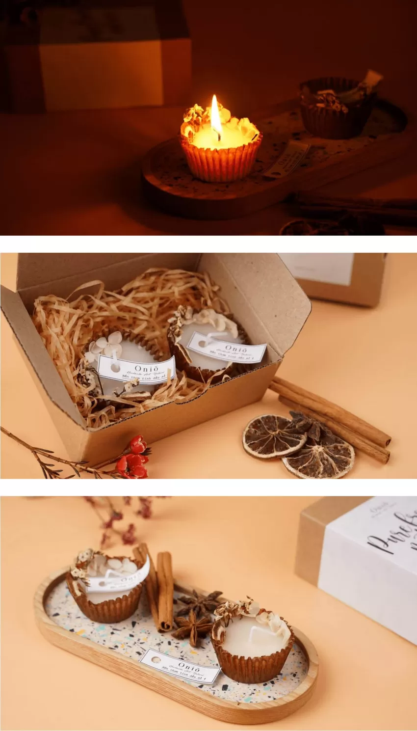 Combo 4 Cupcake-shaped Scented Candles