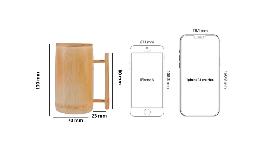 Bamboo Mug, Environmentally Friendly, High Durability, Handcrafted Product, Safe for Health, High Quality