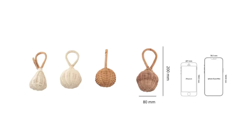 Wicker Baby Rattle, Enhances Exploration Skills for Kids, Made of Natural Material, Ensures Safety for Young Children