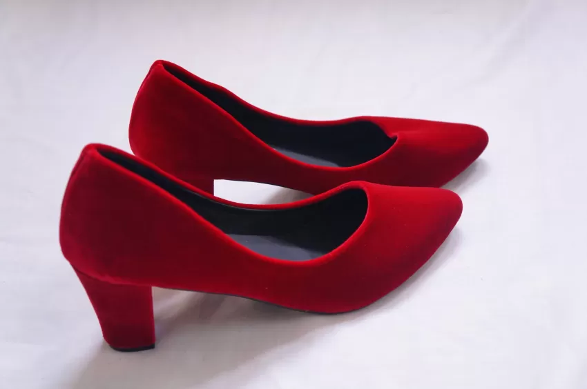 Red VelvetHandmade High Heels, 7cm
