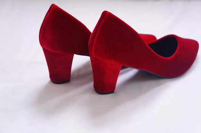 Red VelvetHandmade High Heels, 7cm