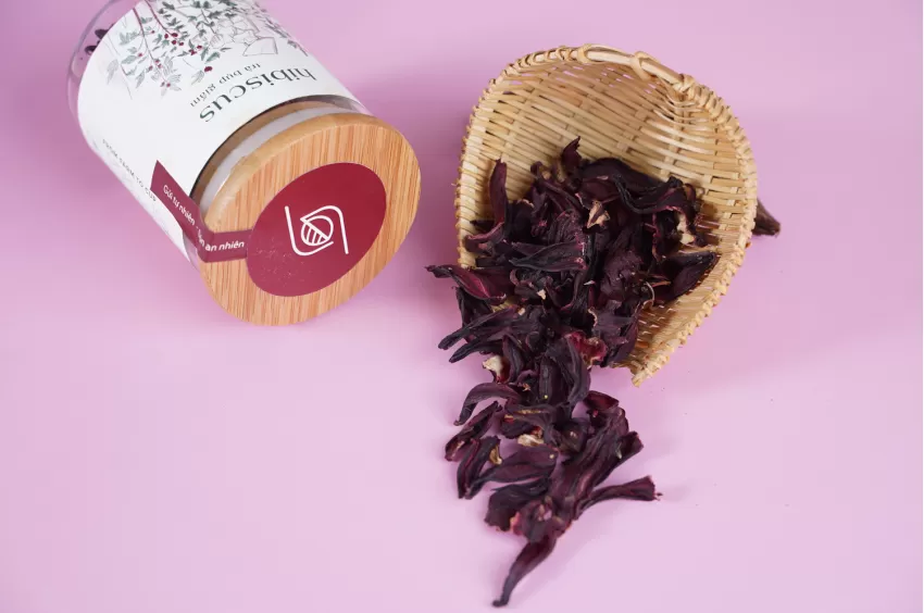 Hibiscus Tea, Roselle Tea with Refreshing Tart Flavor, Anti-Aging Tea, Natural Herbal Blend, Beauty Gift, Wellness Gift