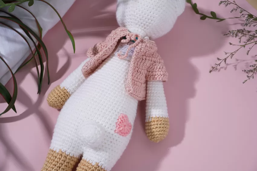 Crochet Stuffed Standing Lizzie Bear, Large Size
