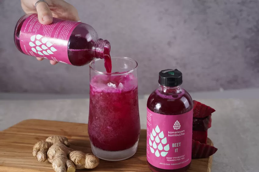 Kombucha Hồng Trà Gừng Dền - Giàu Lợi Khuẩn, Thức Uống Lên Men Tốt Cho Tiêu Hóa, Hương Vị Hài Hoà, Quà Tặng Sức Khỏe