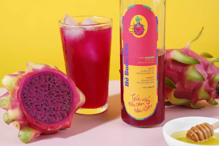 Trà Kombucha Lôi Hồng, Hương Thơm Dịu Ngọt, Lên Men Tự Nhiên, Tốt Cho Tiêu Hóa, Màu Đỏ Lôi Cuốn, Quà Tặng Sức Khỏe